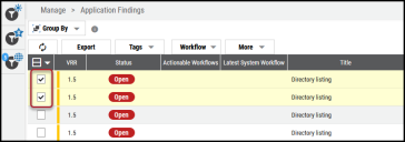 Findings to Workflow - Select Findings